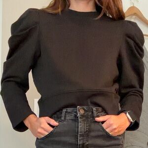 SoldOut NYC Just Enough Puff puff shoulder sweatshirt in black. Sold out style.